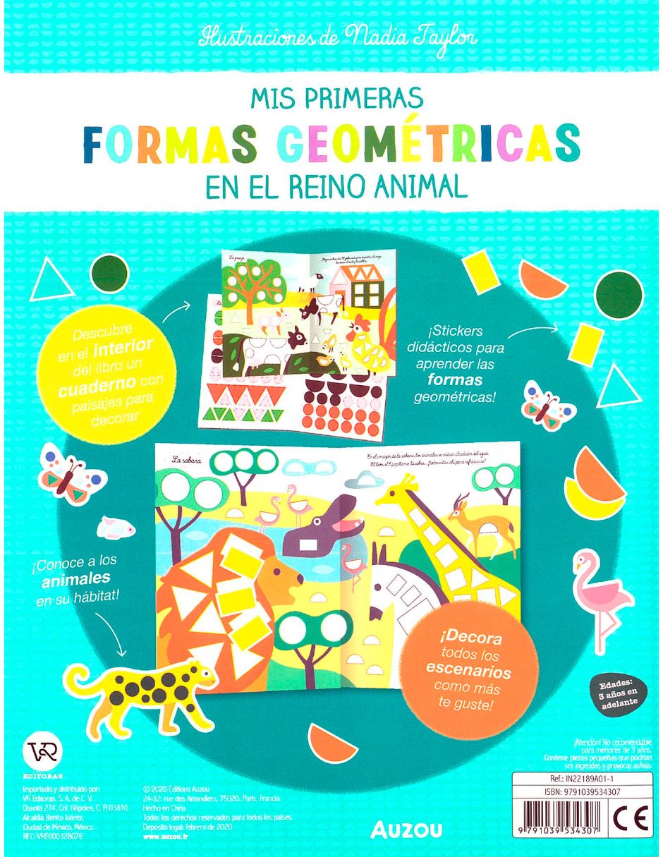 Libro Mis Primeras Formas Geométricas En El Reino Animal de Nadia Taylor 2