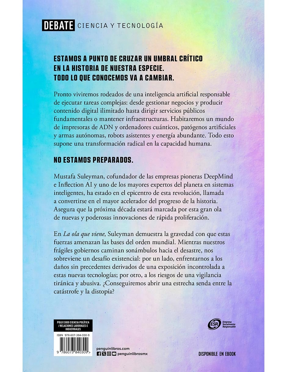 Libro La Ola que Viene de Mustafa Suleyman / Michael Bhaskar 2