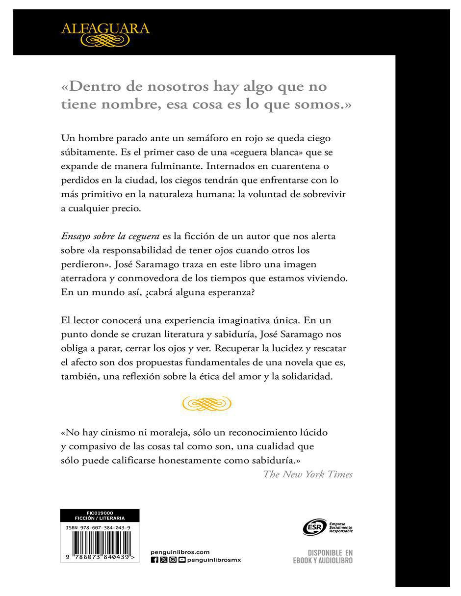 Libro Ensayo Sobre La Ceguera de Jose Saramago 2