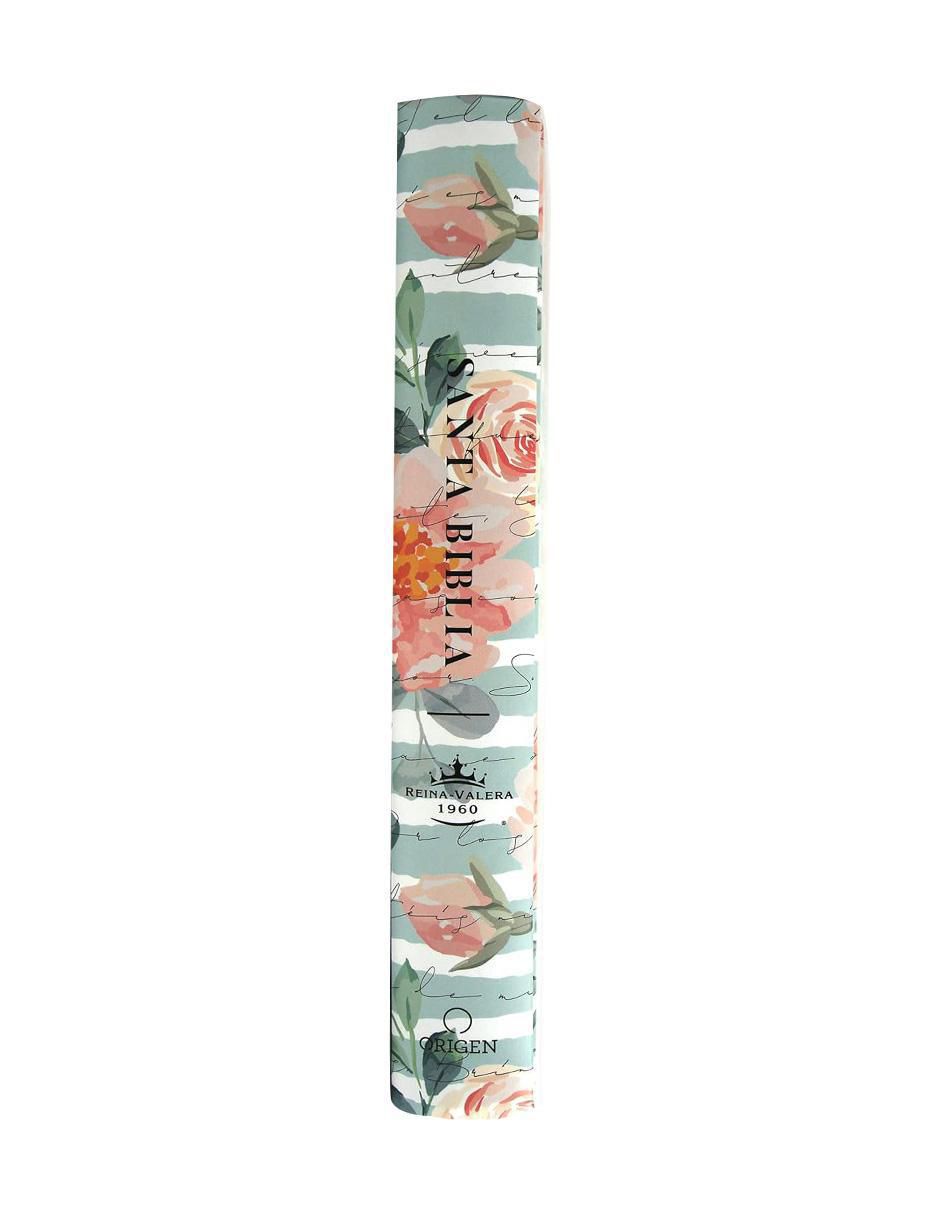 Libro Biblia RVR 1960 letra grande, manual, tapa dura Cantar de Cantares flores rosadas de Reina Valera 4