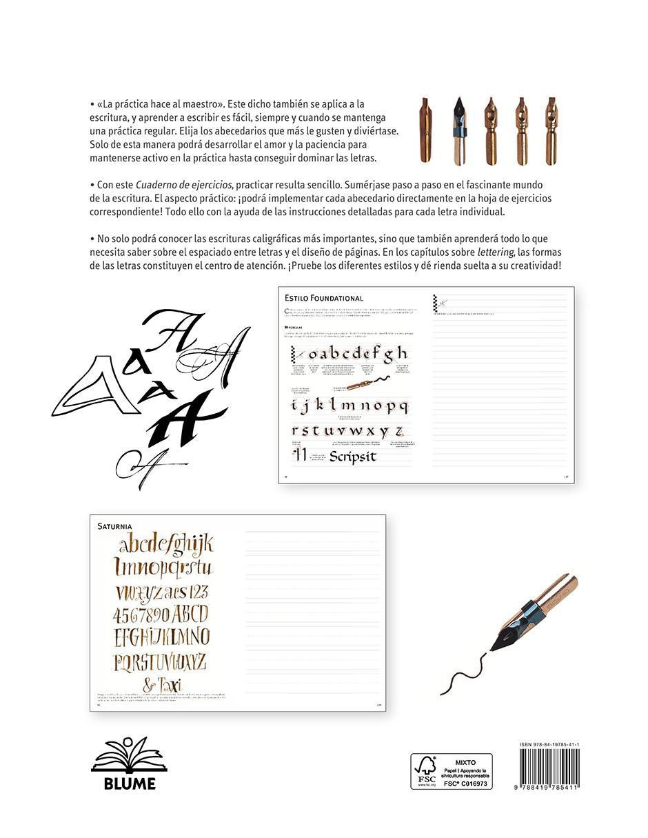 Libro Caligrafía, Iluminación Y Lettering. Cuaderno de Ejercicios de Varios autores 2