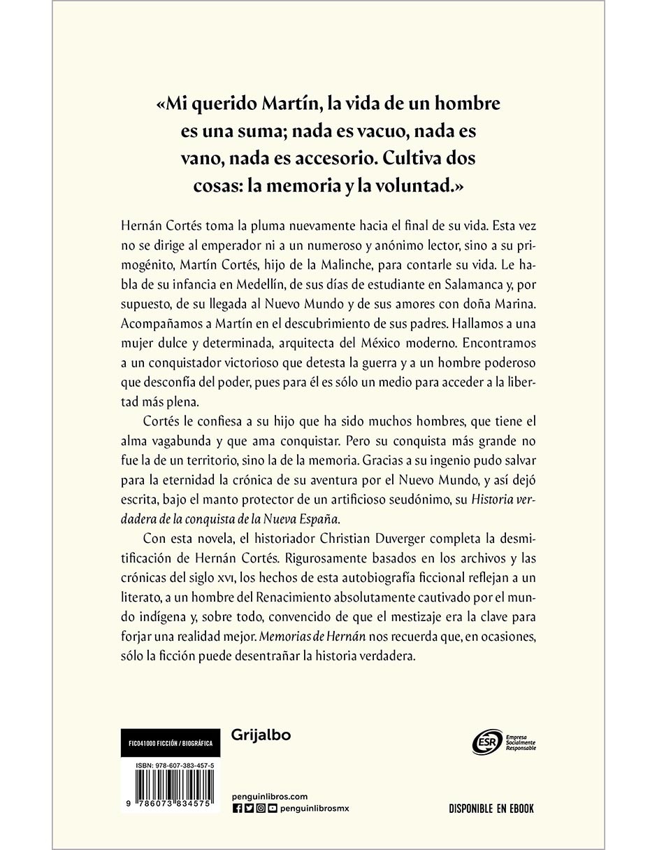 Libro Memorias de Hernán de Christian Duverger 2