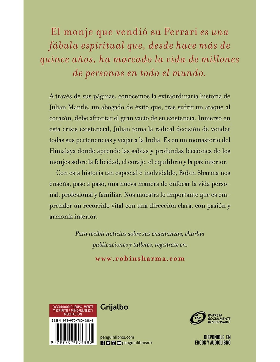 Libro El Monje Que Vendio Su Ferrari
 de Robin Sharma 2