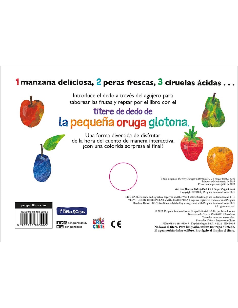 Libro La Pequeña Oruga Glotona. Libro Titere
 de Eric Carle 2