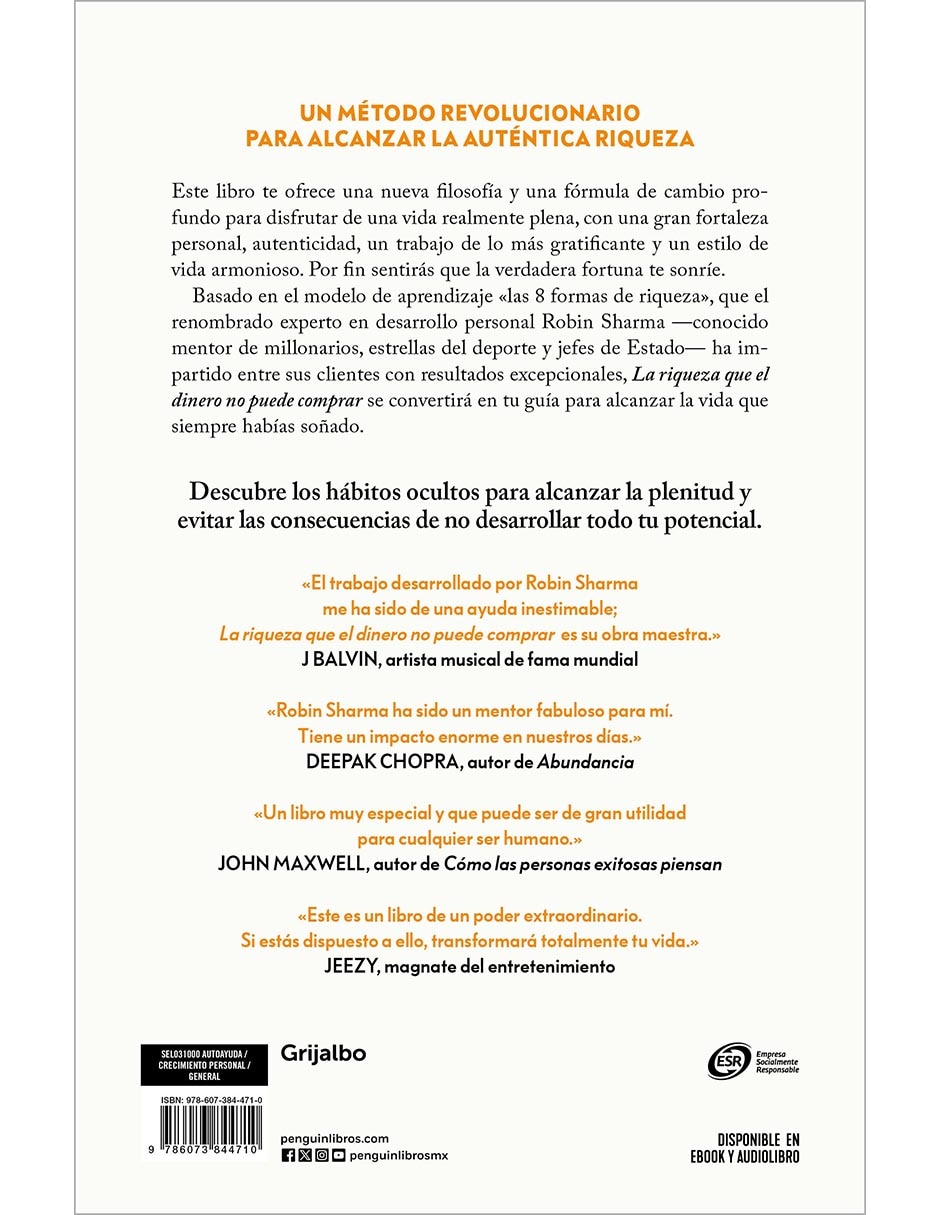 Libro La Riqueza que el Dinero no Puede Comprar de Robin Sharma 2