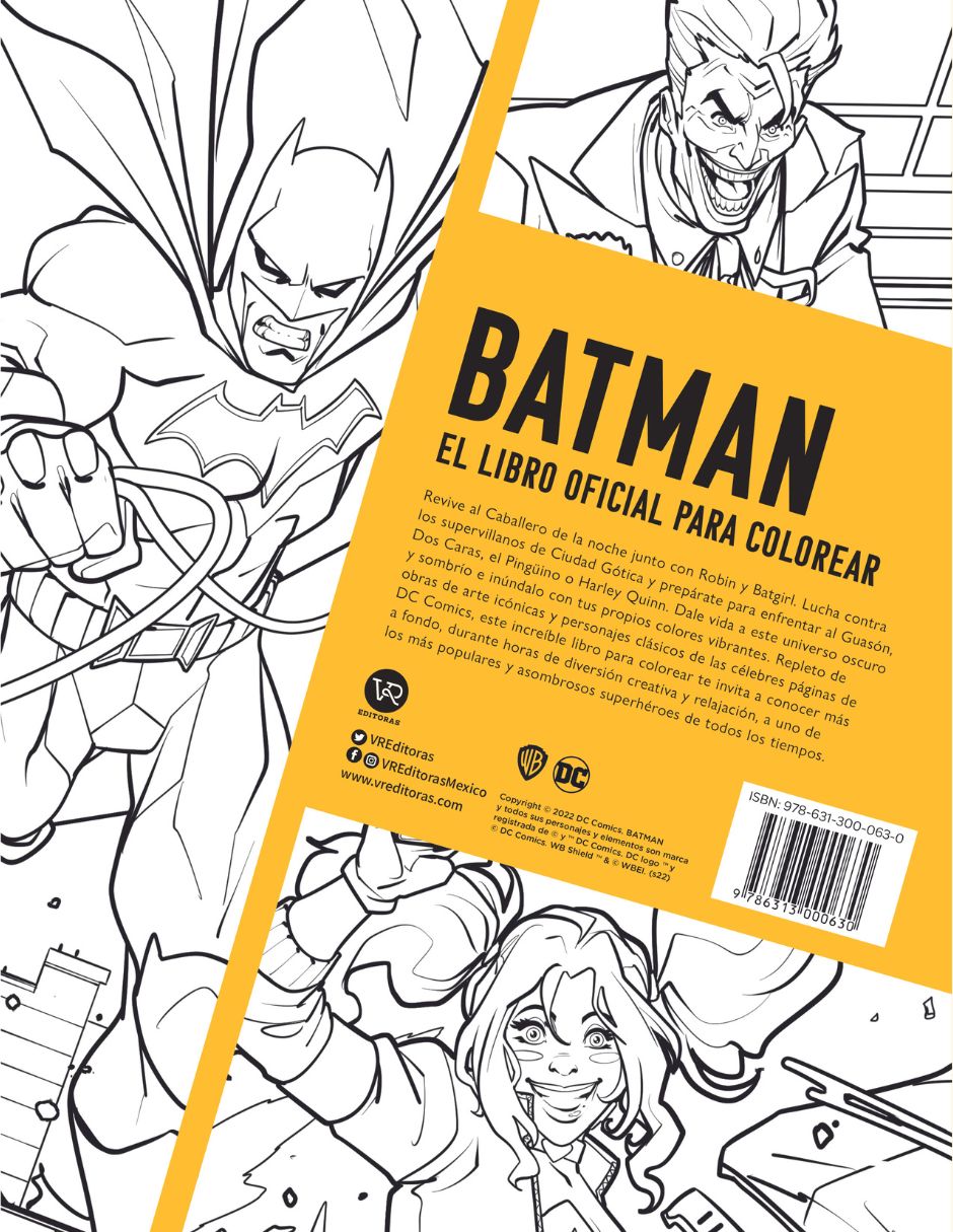 Libro Batman El Libro Oficial para colorear de Insight Editions 2
