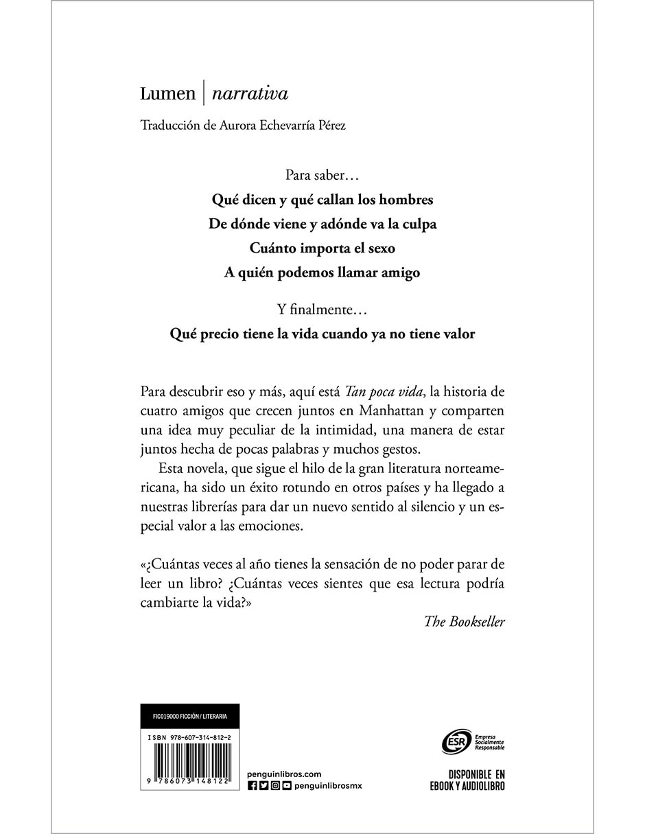 Libro Tan Poca Vida de Hanya Yanagihara 2
