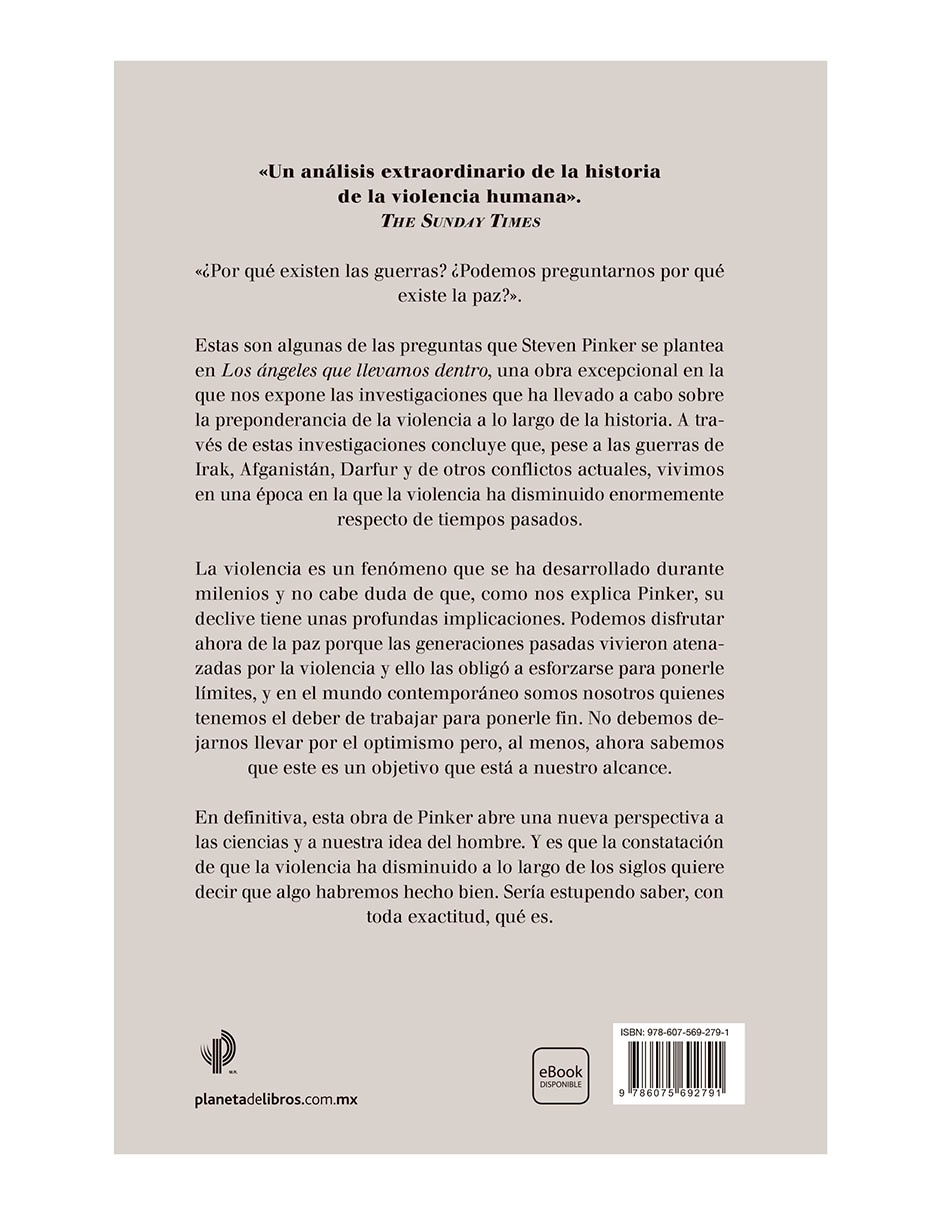 Libro Los ángeles que llevamos dentro de Steven Pinker 2