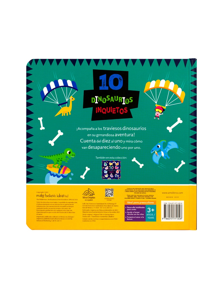 Libro 10 Dinosaurios Inquietos de Silver Dolphin 2
