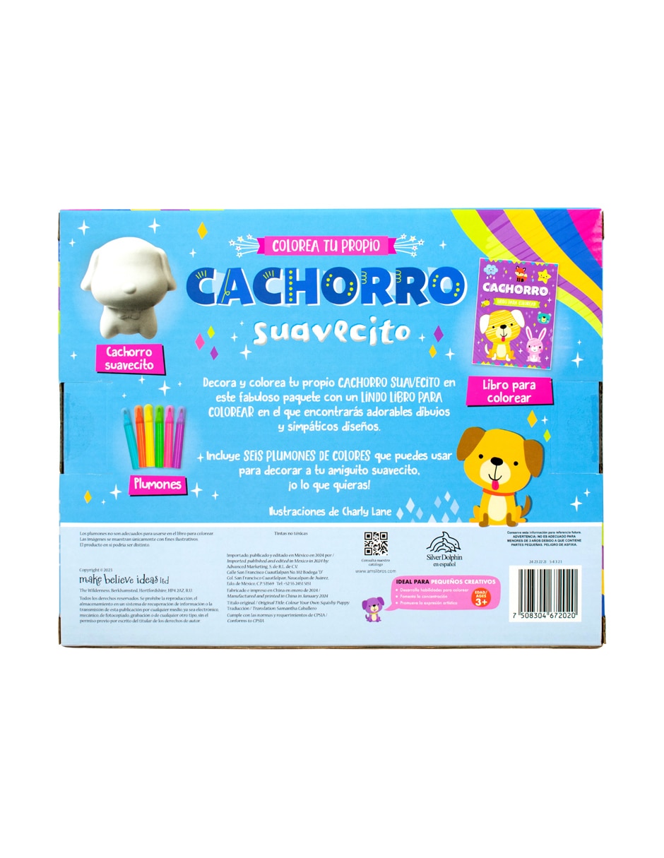 Libro Colorea a tu propio cachorro suavecito de Silver Dolphin 2