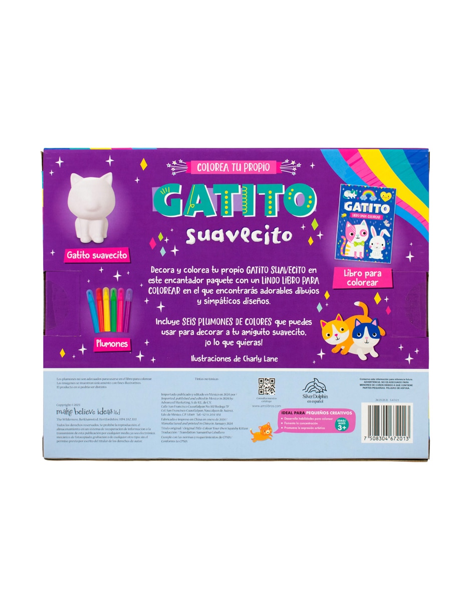 Libro Colorea tu propio Gatito Suavecito de Silver Dolphin 2