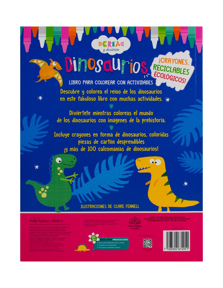 Libro Crea y diviertete: dinosurios de Silver Dolphin 2