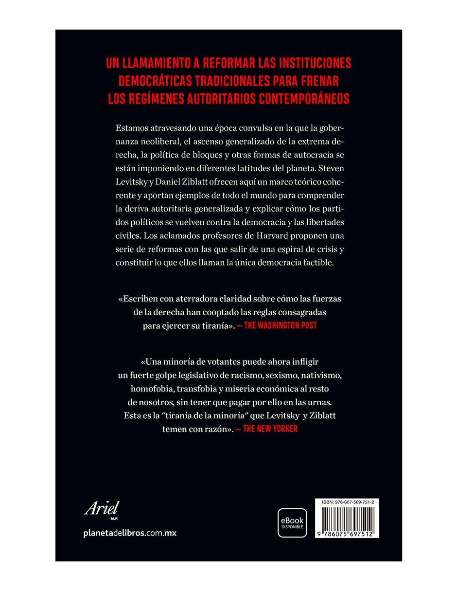 Libro La Dictadura de La Minoría de Steven Levitsky / Daniel Ziblatt 2