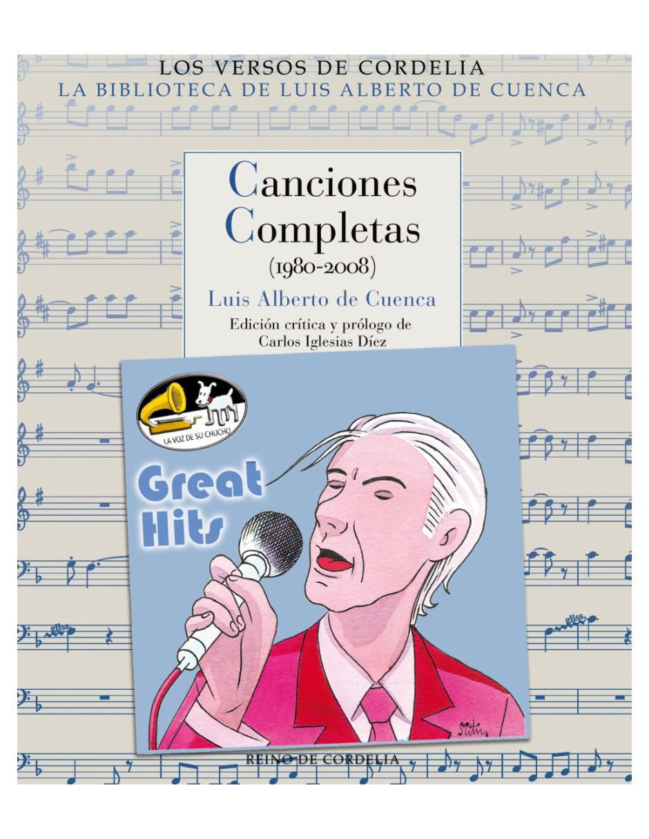 Libro Canciones Completas (1980-2008) de Luis Alberto De Cuenca
