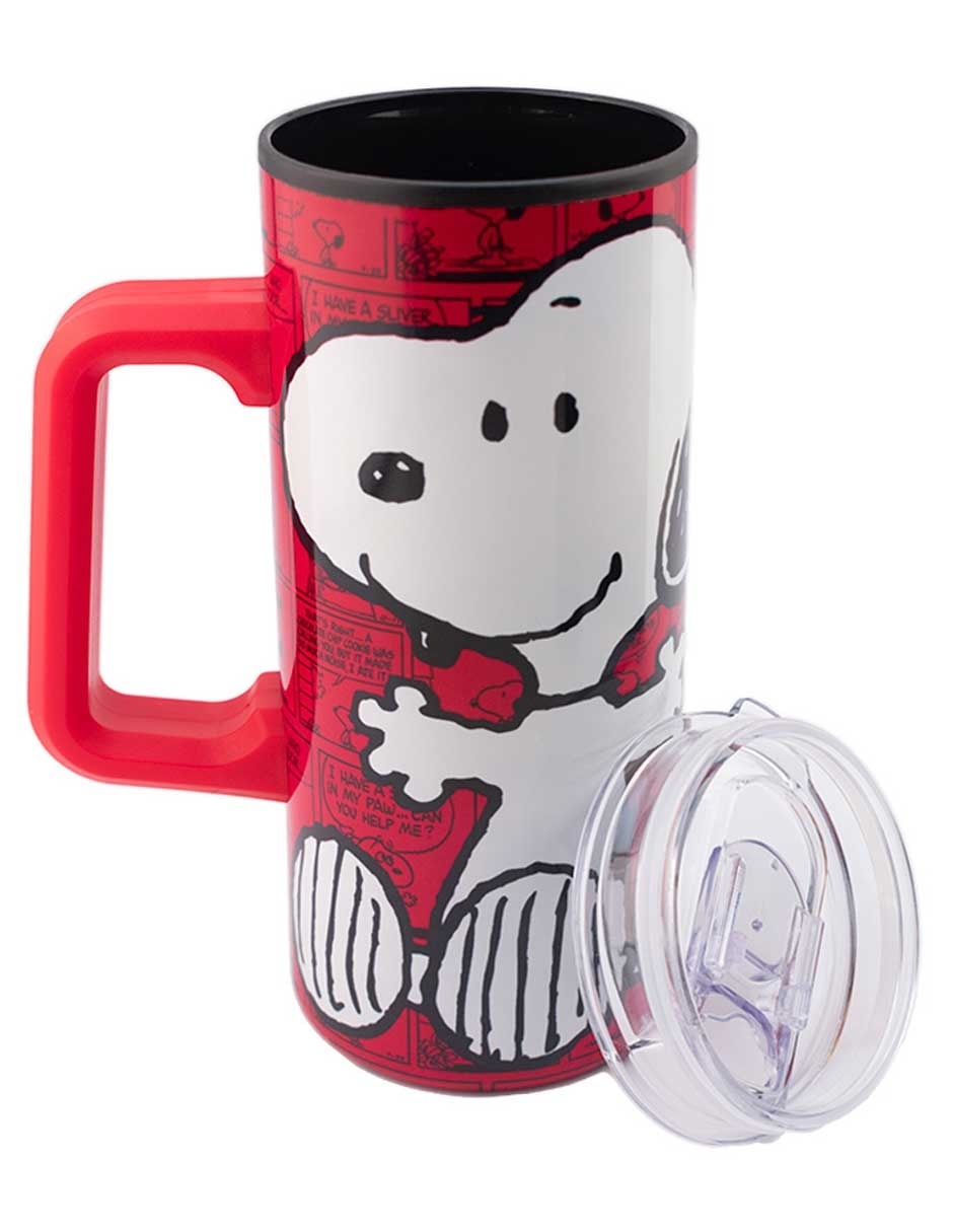 Termo de acero inoxidable Snoopy con tapa a presión 580 ml 3