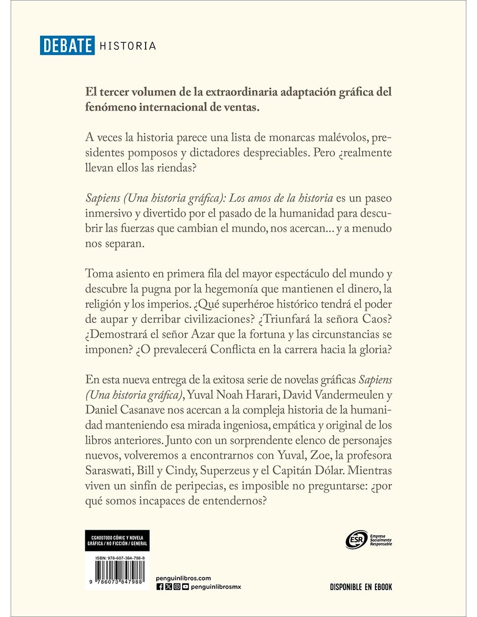 Libro Sapiens una historia gráfica 3: Los amos de la historia de Yuval Noah Harari / Daniel Casanave / David Vandermeulen 2
