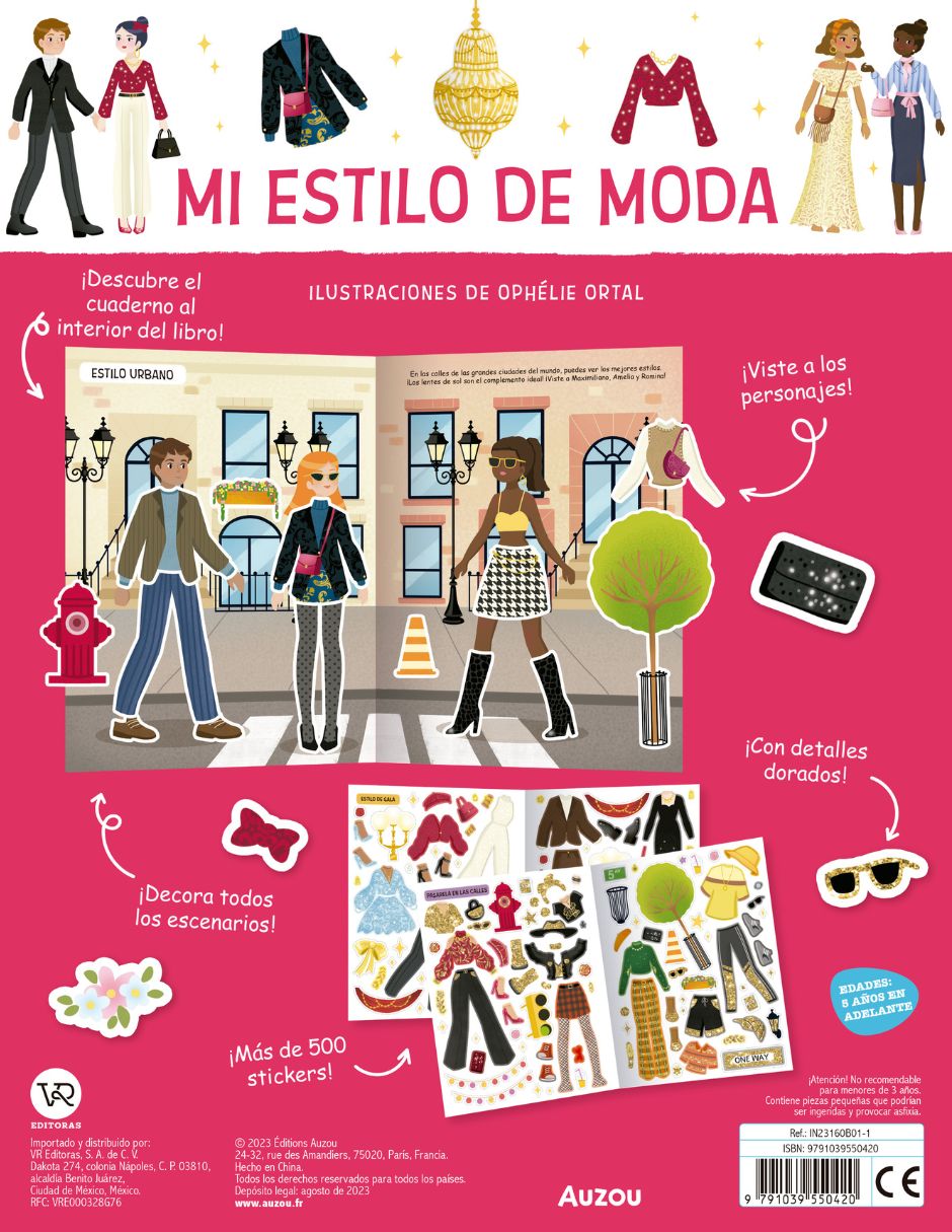 Libro de Stickers Mi Estilo de Moda de Auzou 5