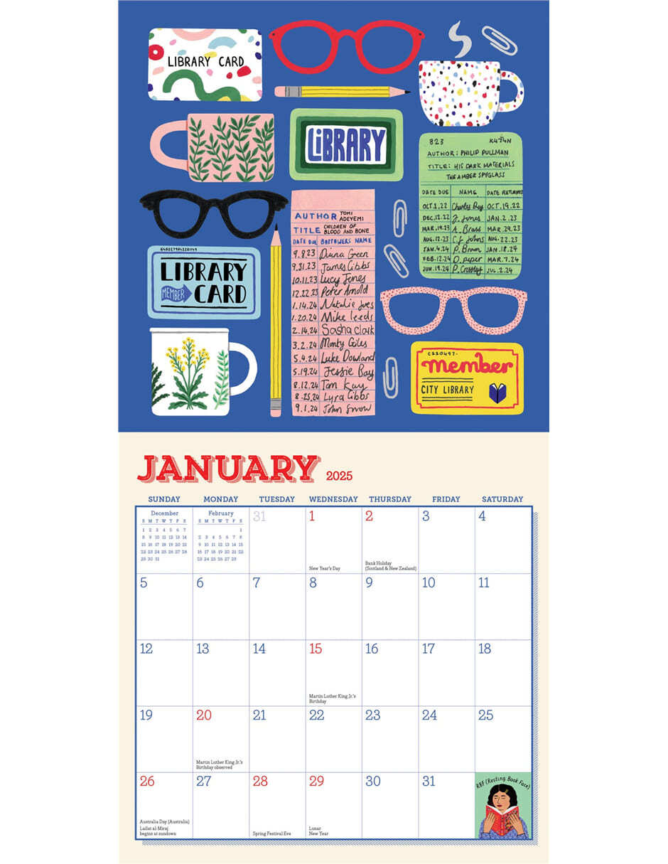 Calendario de pared Book Nerd 3