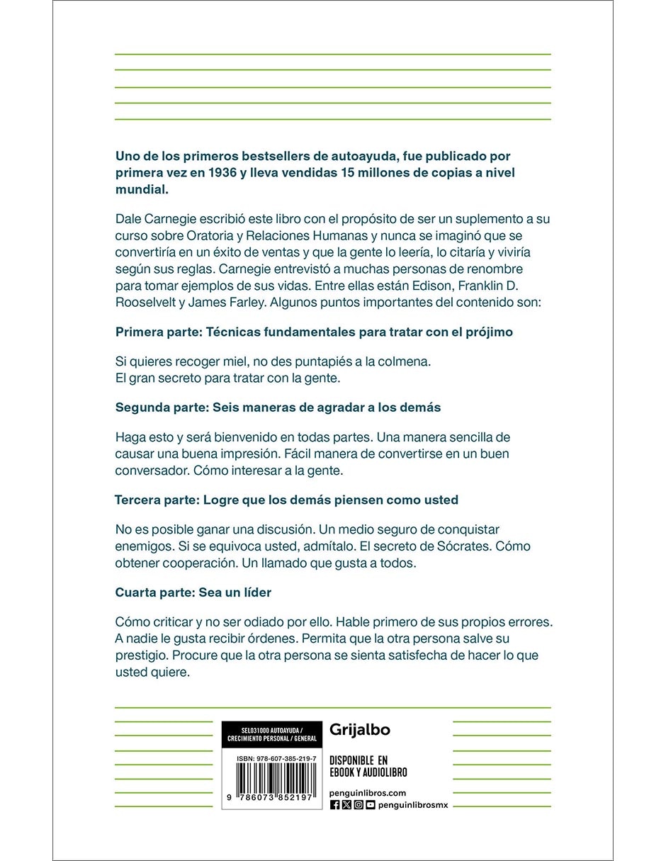 Libro Como ganar amigos e influir sobre las personas de DALE CARNEGIE 2