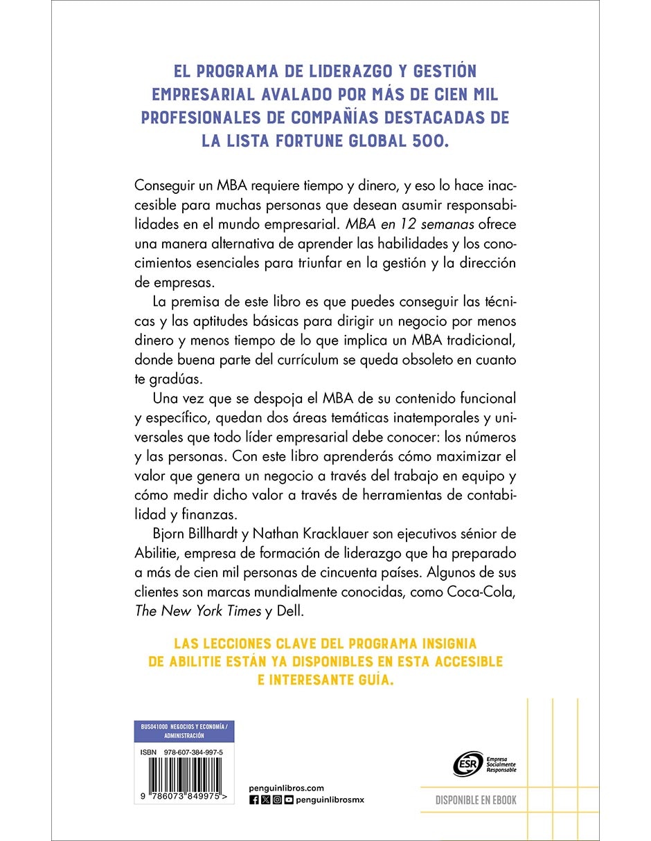 Libro MBA en 12 semanas de Ignacio Gómez Calvo/Bjorn Billhardt/Nathan Kracklauer 2