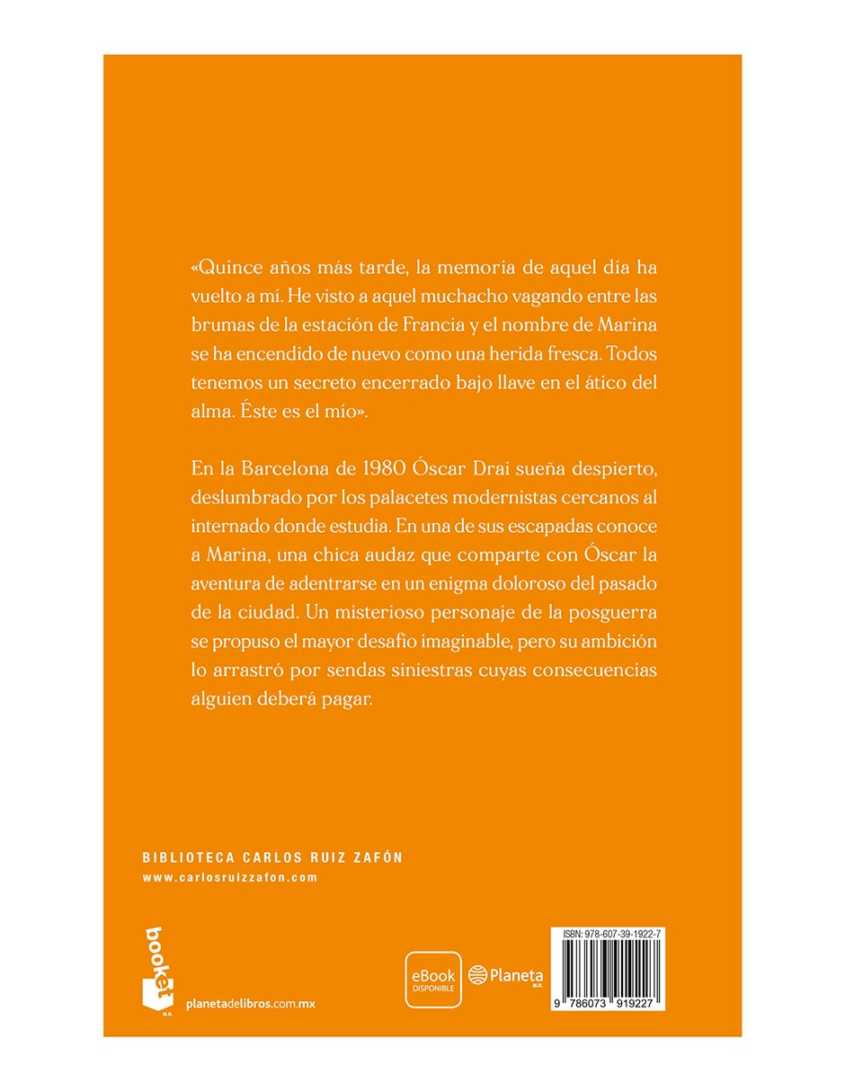Libro Marina de Carlos Ruiz Zafón 2