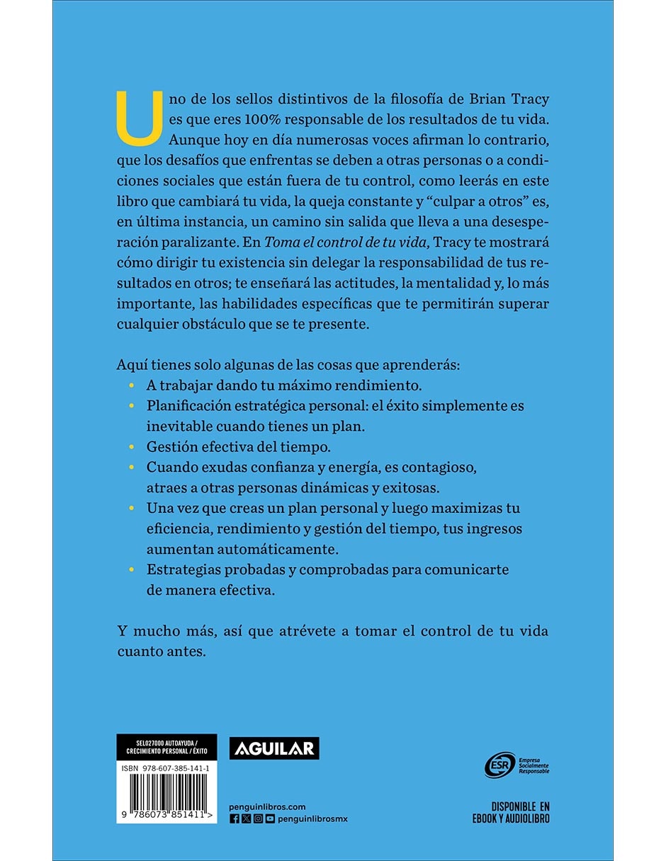 Libro Toma El Control de Tu Vida de Brian Tracy /Alejandra Ramos Aragón 2