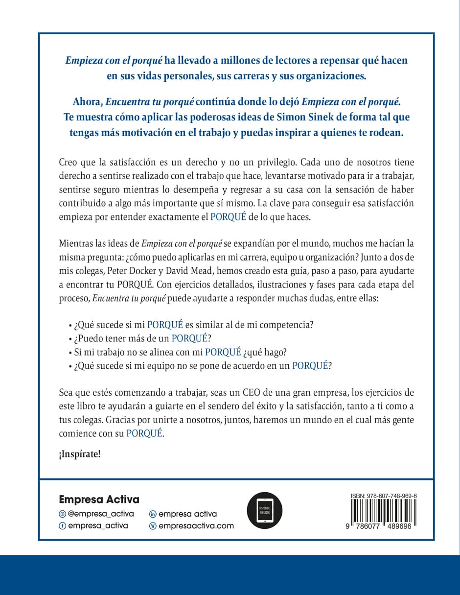 Libro Encuentra tu porqué de Simon Sinek 2