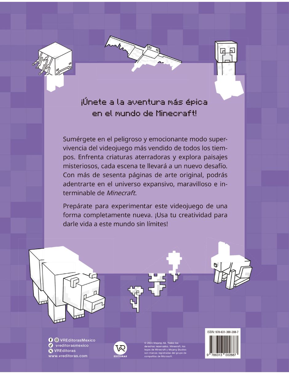 Minecraft. El libro oficial para colorear modo supervivencia de VR Editoras 3