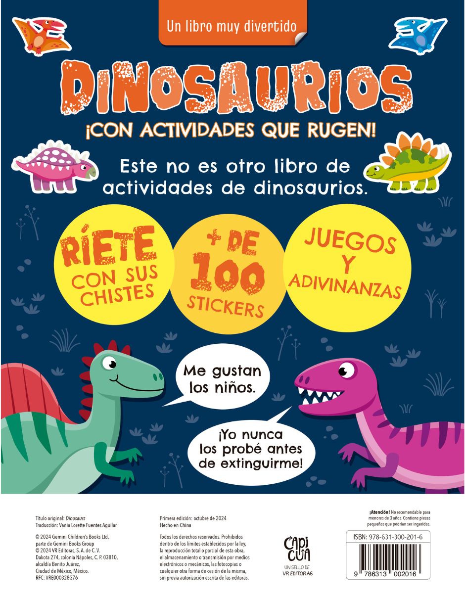 Libro Dinosaurios, Libro de Actividades de Capicua 4