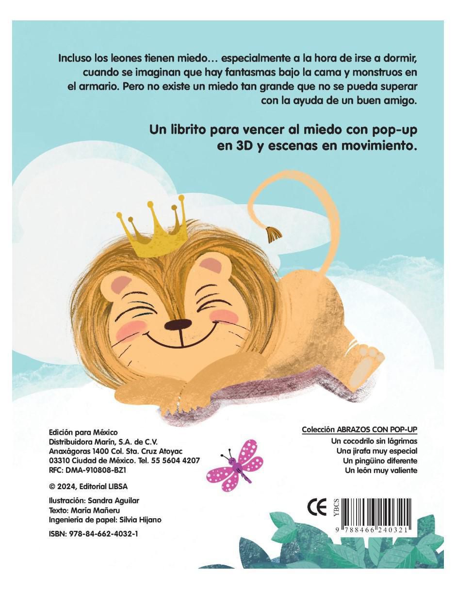Libro Un León Muy Valiente Con POP UP de María Mañeru Y Sandra Aguilar 2