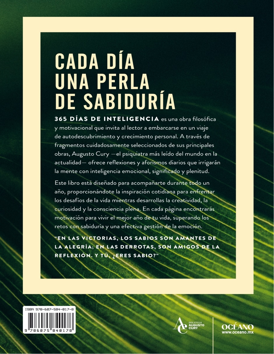 Libro 365 días de inteligencia. Para vivir el mejor año de tu historia de Cury, Augusto 2