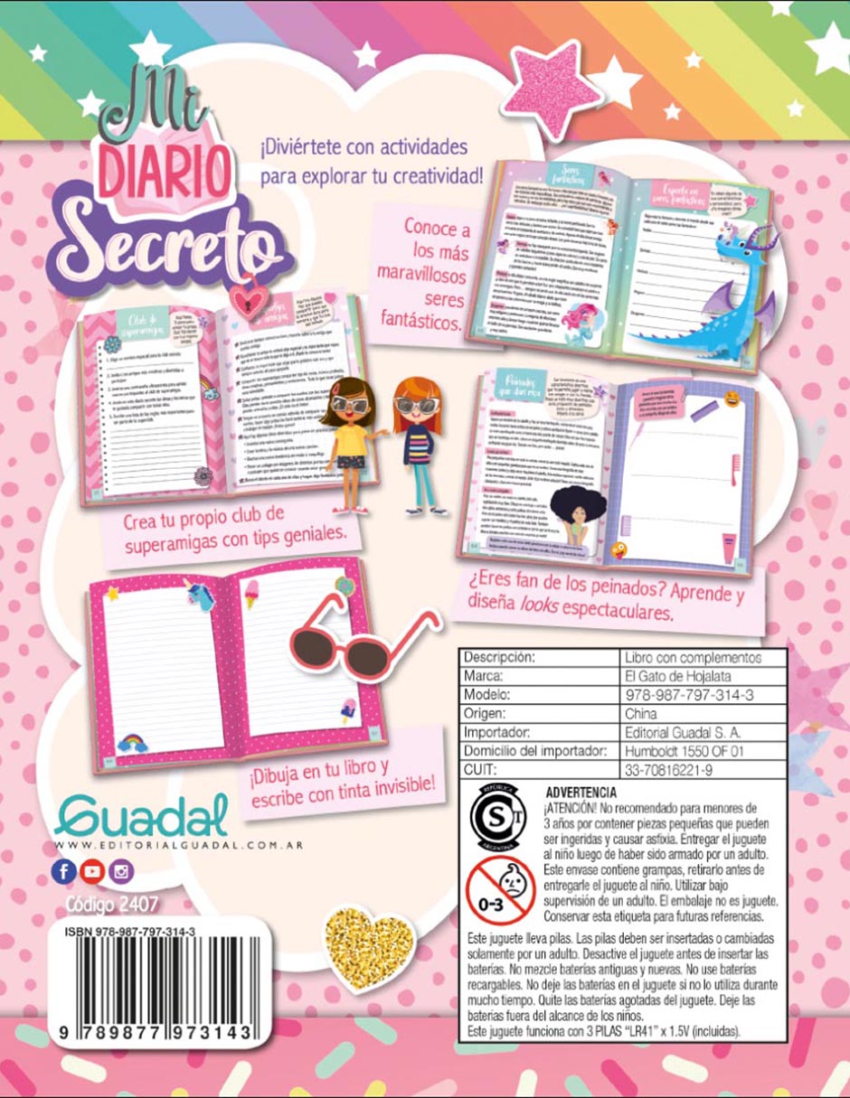 Libro Mi Diario Secreto Rosa de Guadal 2