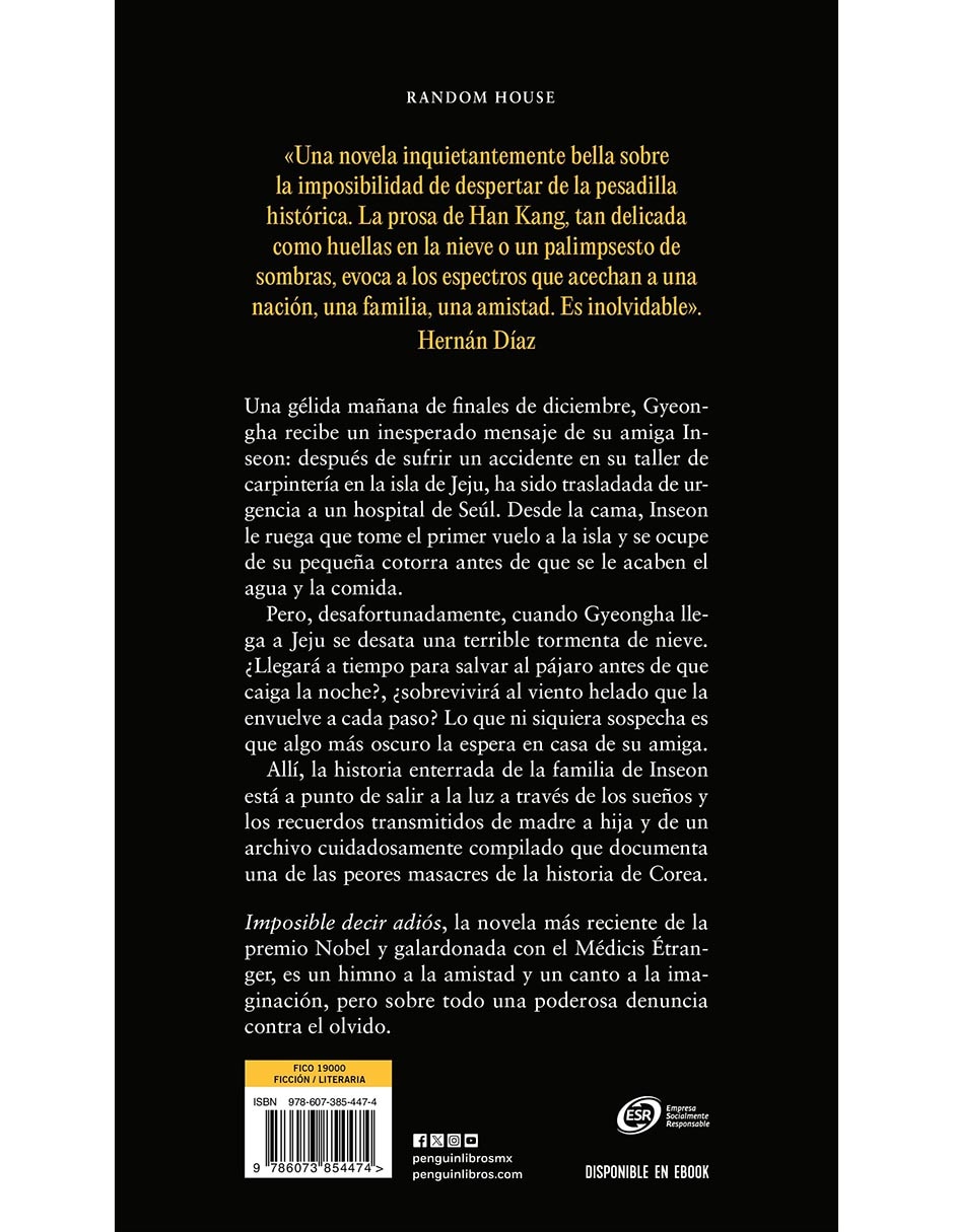 Libro Imposible Decir Adiós de Han Kang / Sunme Yoon 2