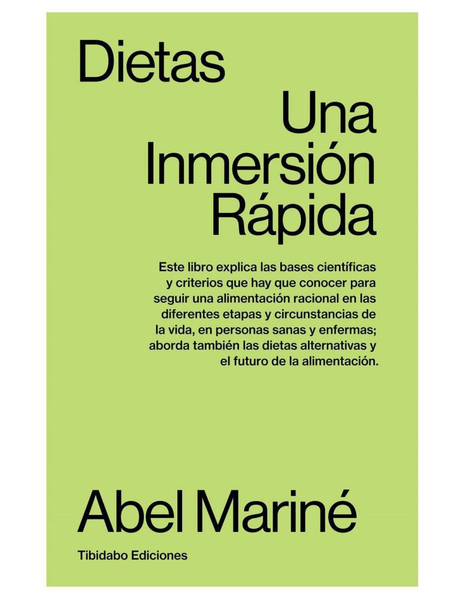 Libro Dietas: Una inmersión rápida de Abel Mariné Libro Dietas: Una inmersión rápida de Abel Mariné