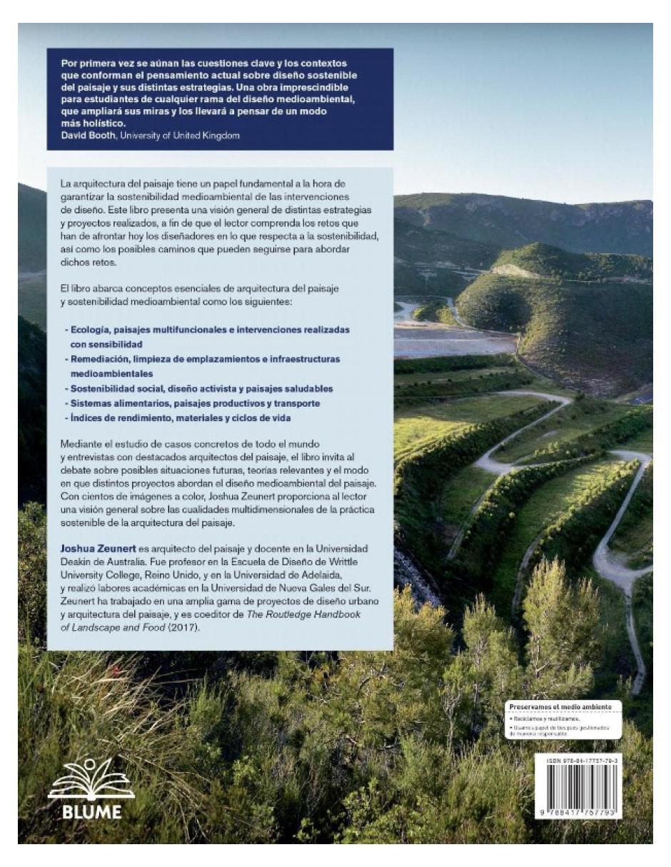 Libro Arquitectura Del Paisaje y Sostenibilidad Medioambiental: Optimizar el Paisaje Con el Diseño de Zeunert Joshua 3