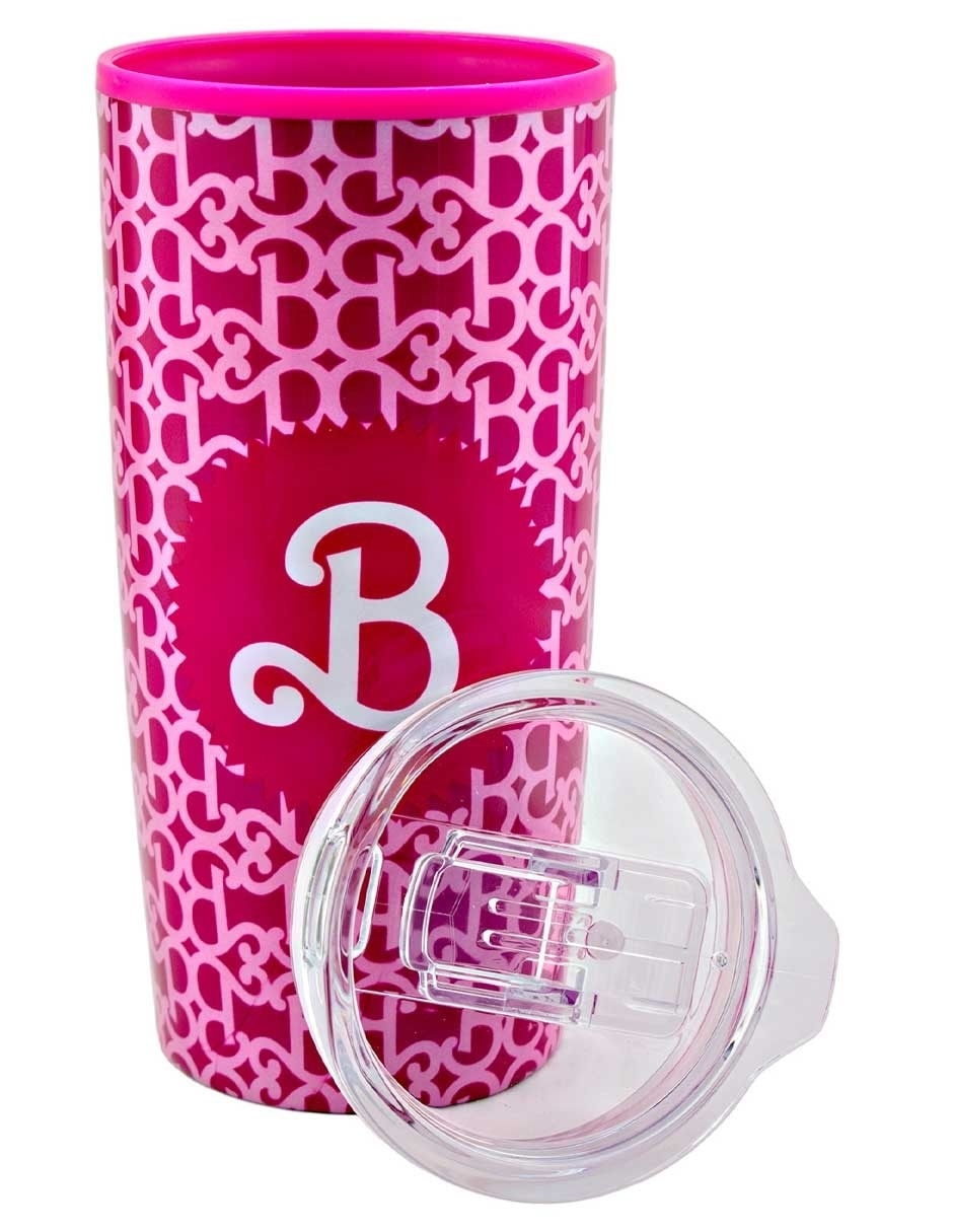 Termo de acero inoxidable Barbie con tapa a presión 450 ml 3