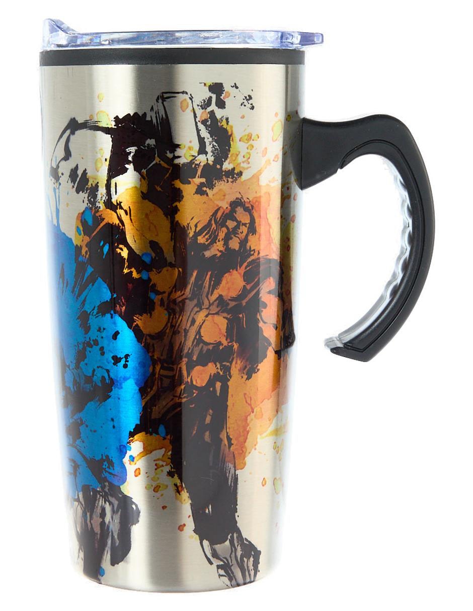 Termo de acero inoxidable Avengers con tapa a presión 450 ml