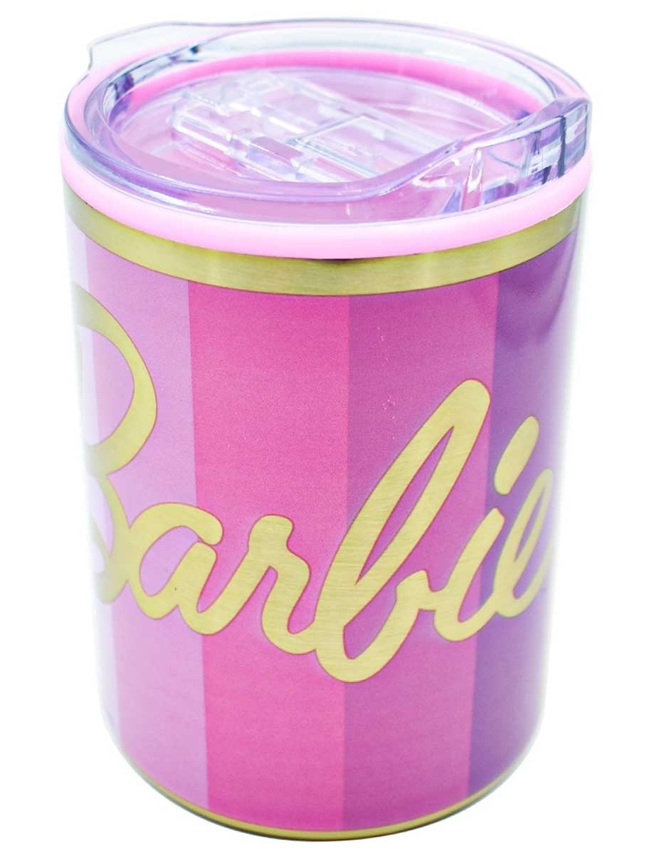 Termo de acero inoxidable Barbie con tapa a presión 350 ml 2