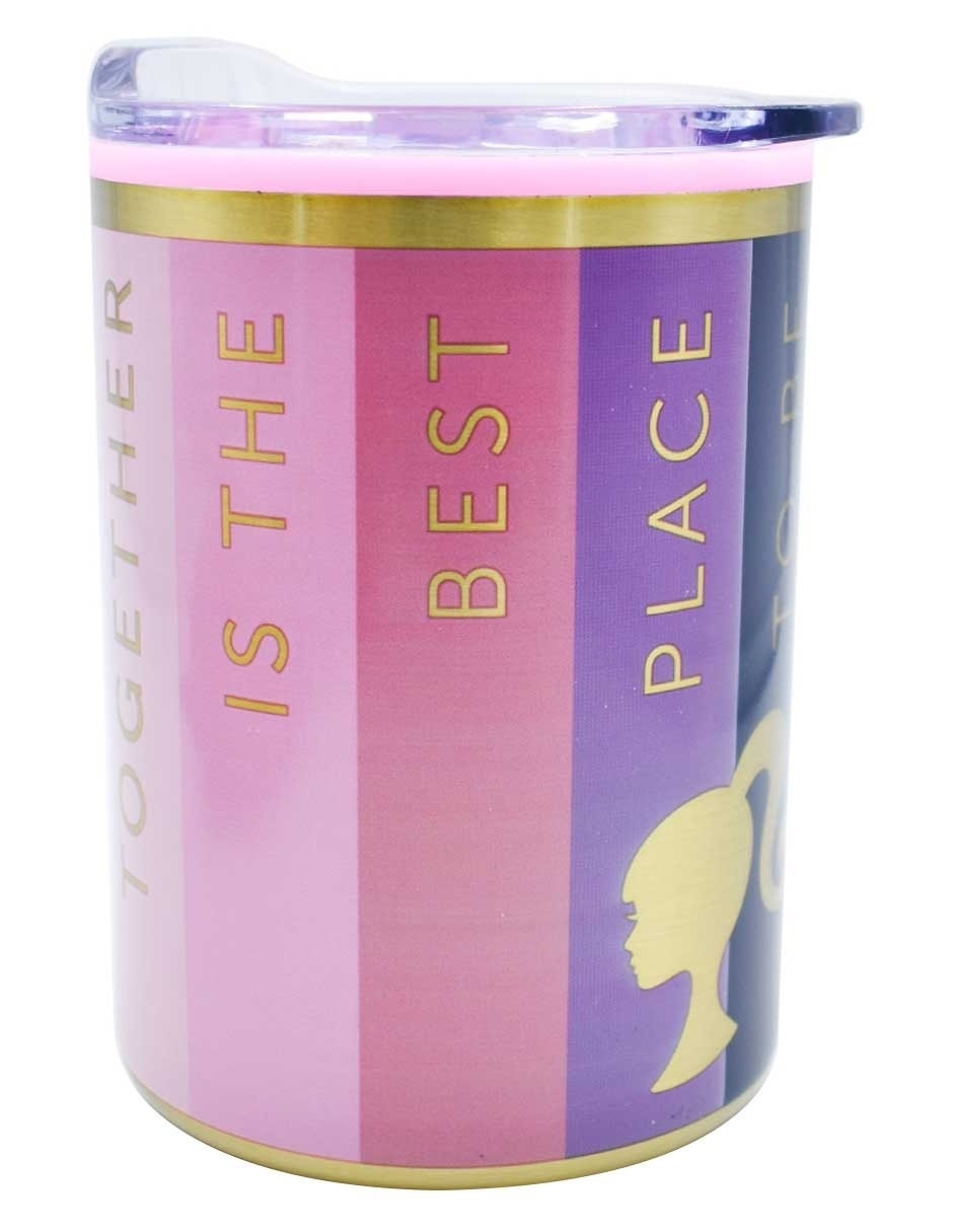 Termo de acero inoxidable Barbie con tapa a presión 350 ml 3