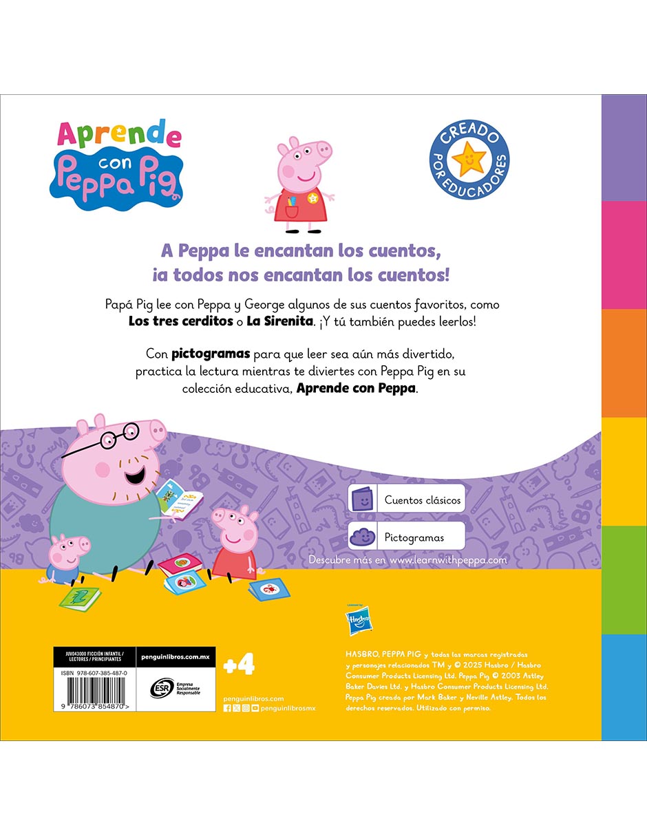 Libro Aprende Con Peppa Pig - Los Tres Cerditos Y La Sirenita de Eone Hasbro 2