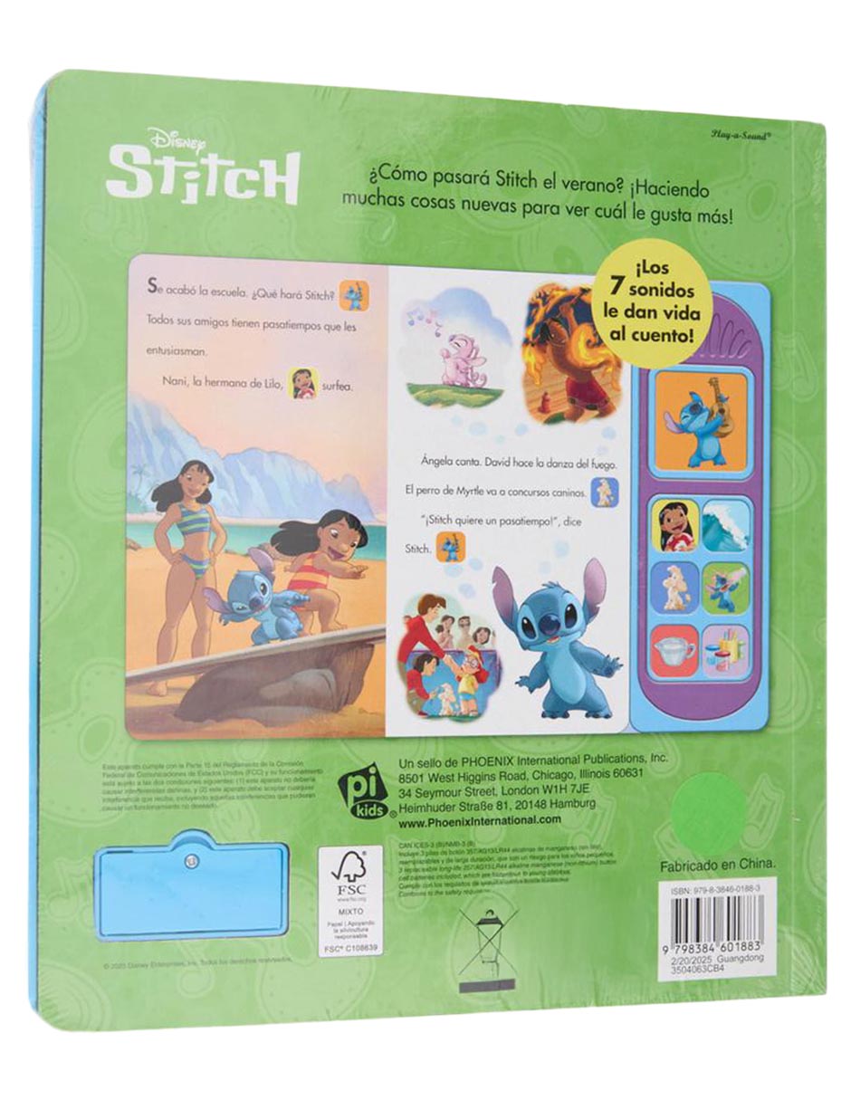 Libro sonoro ¡Se acabó la escuela Stitch! de Disney 3
