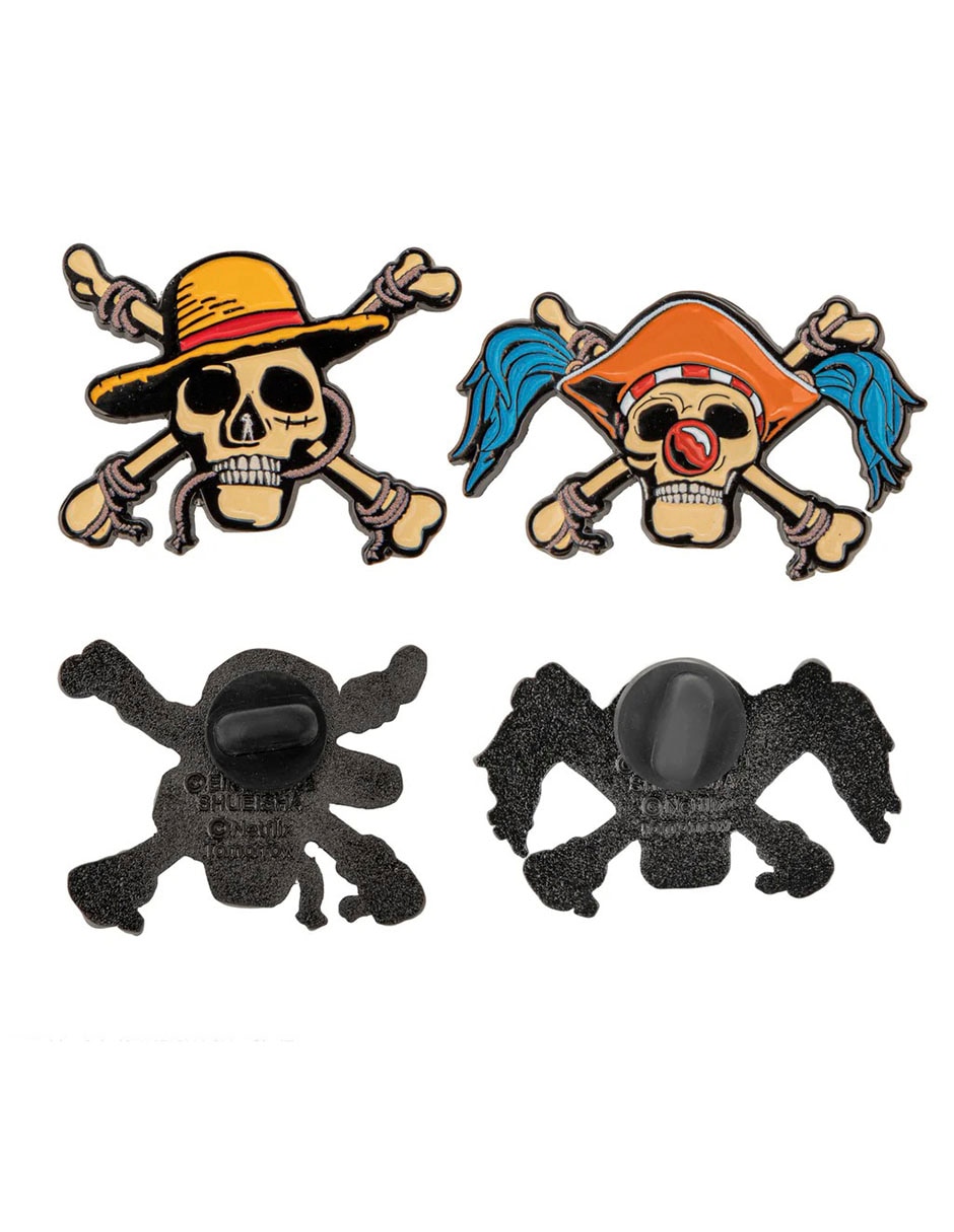 Set pin de acero Luffy & Buggy 2