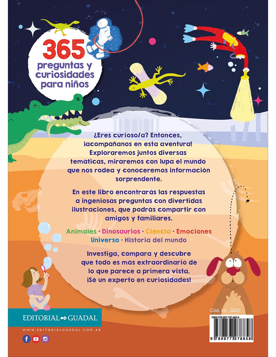 Libro 365 Preguntas Y Curiosidades Para Niños de Editorial Guadal 2