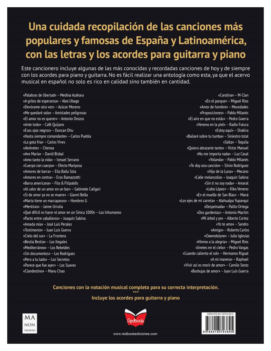 Libro Canciones Inmortales - Letras y Acordes Para Aficionados A La Guitarra y Al Piano de Varios Autores 3
