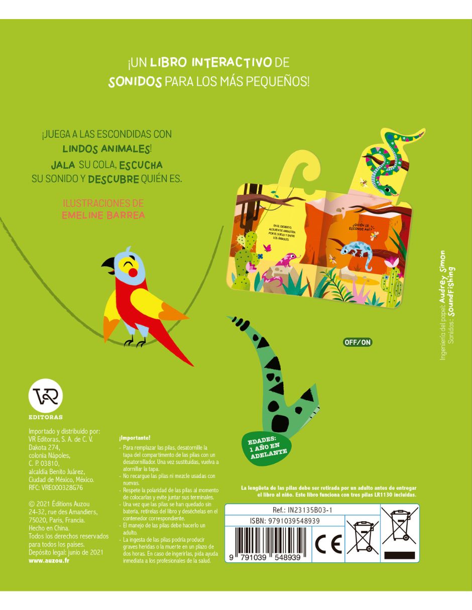 Libro Descubre sonidos divertidos ¿de quién es esta graciosa cola? de Emeline Barrea (Ilustradora) 4