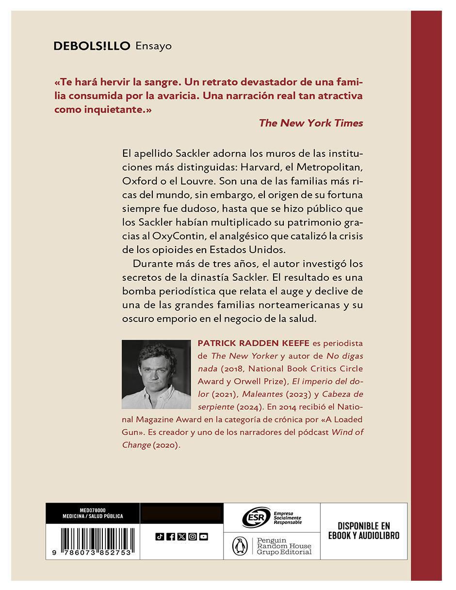 Libro el Imperio del Dolor de Patrick Radden Keefe 3
