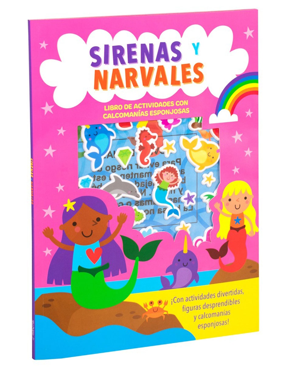 Sirenas y Narvales libro de actividades con calcomanías esponjosas de Silver Dolphin 4