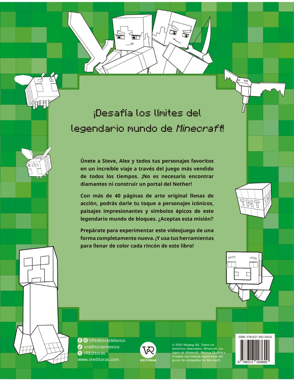 El Libro Oficial Para Colorear De Minecraft Modo Aventura de Vr Editoras 4
