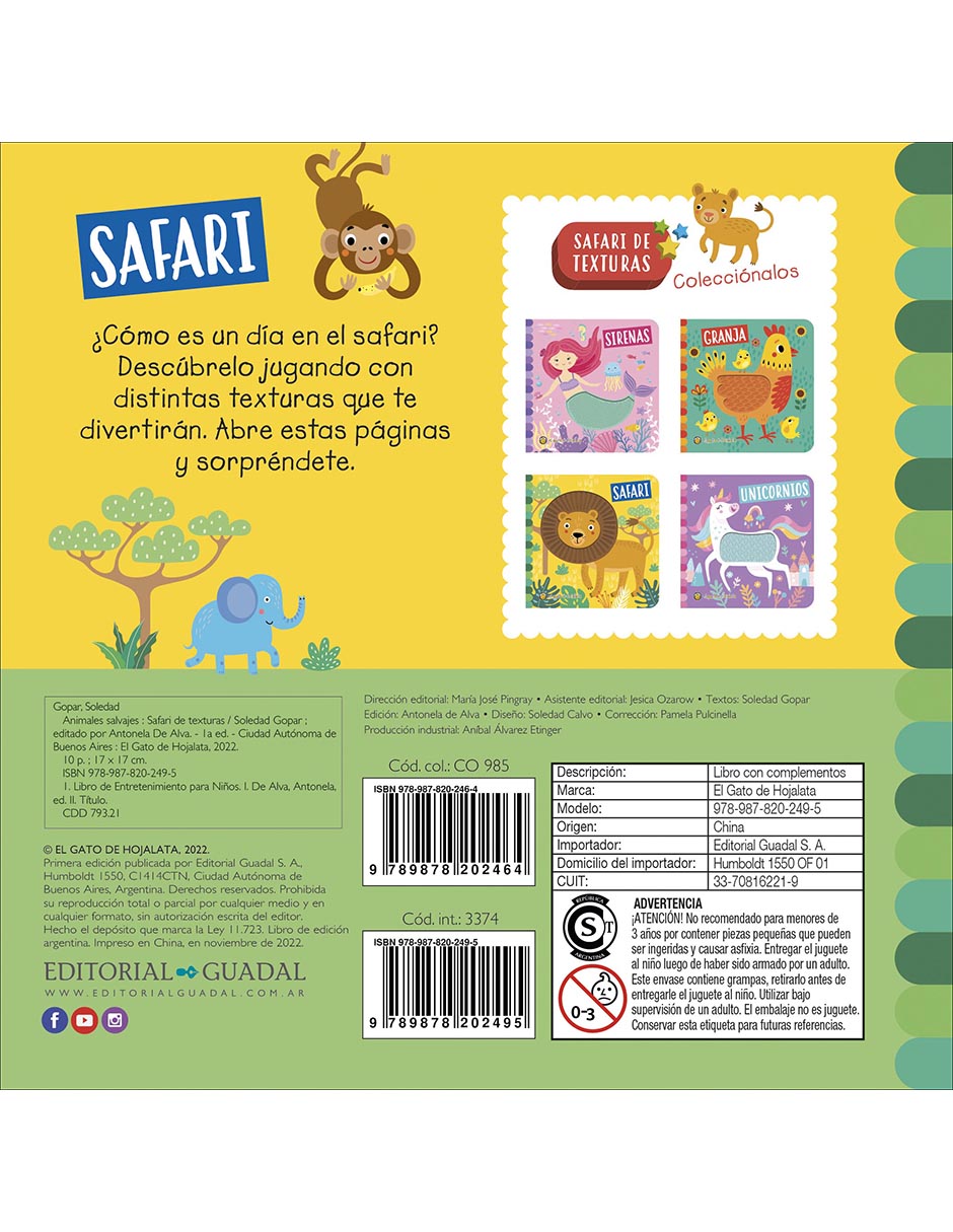 Libro Safari De Textura Safari de Editorial Guadal 2