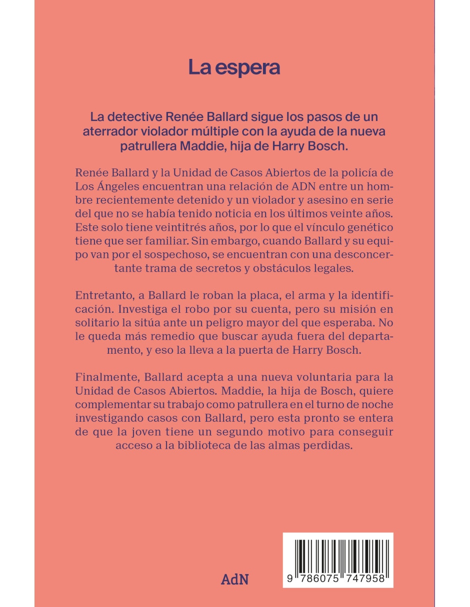 Libro La Espera de Connelly, Michael 2